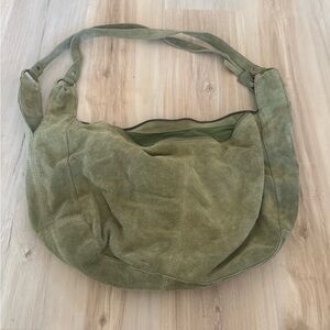 Free People Sage Green Suede Hobo Bag